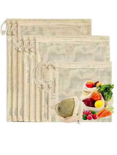 Reusable Produce Bags Mesh (Set of 9)
