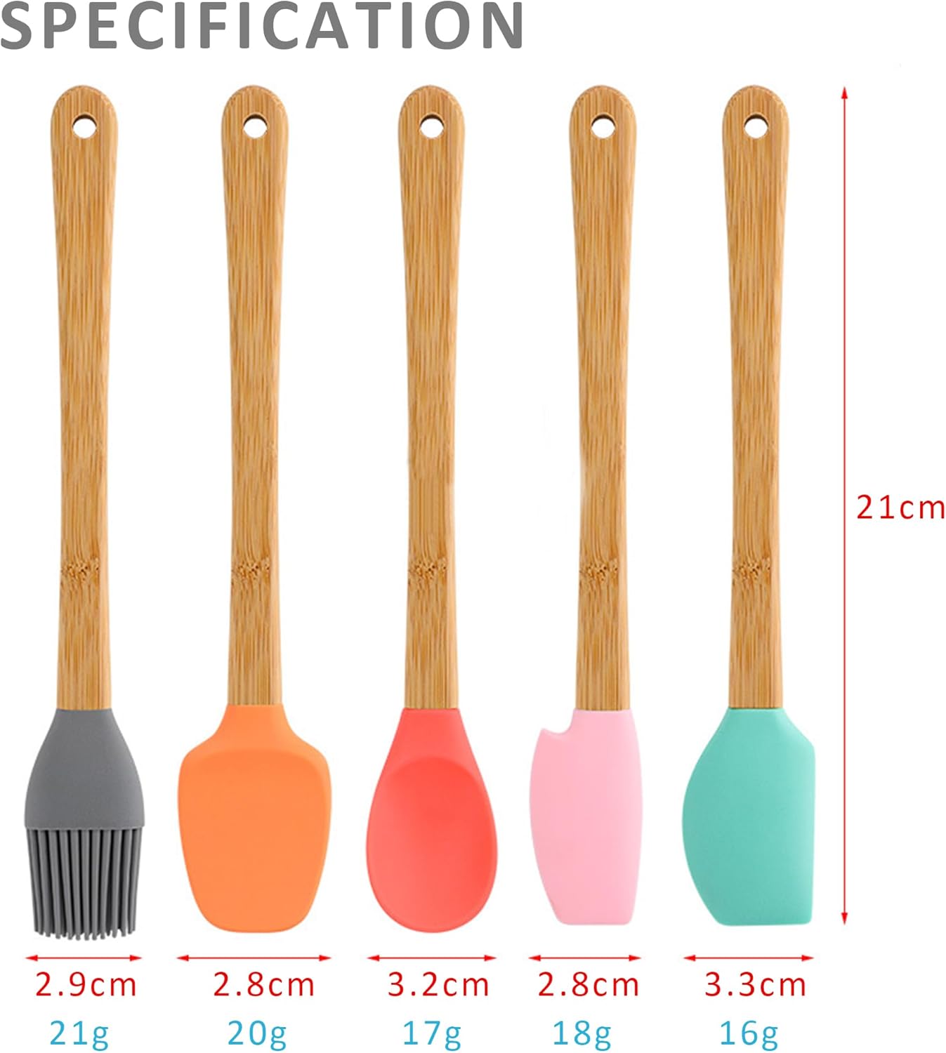 Non-Stick Silicone Spatula Set (5-Piece)