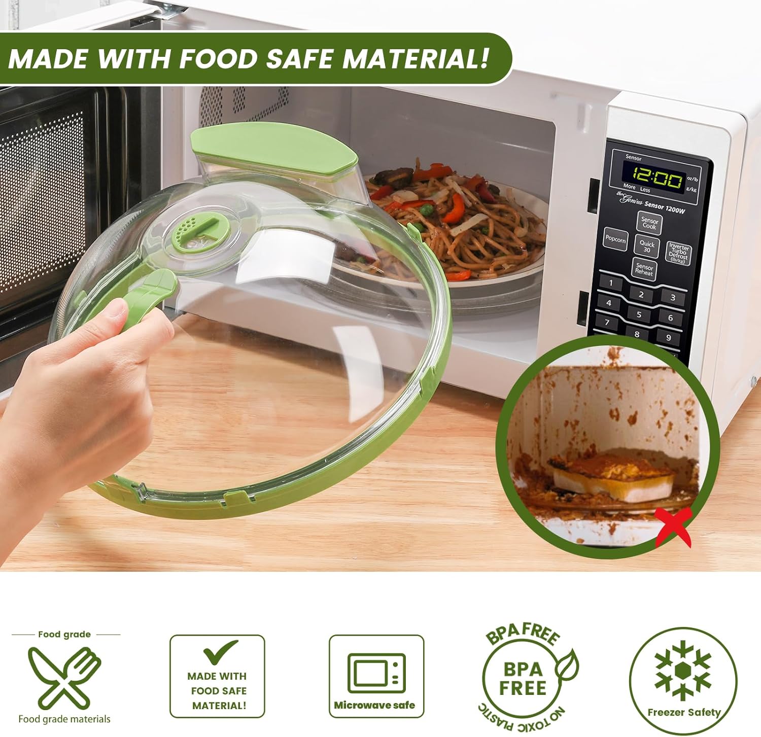 Microwave Plate Cover with Steam Vent