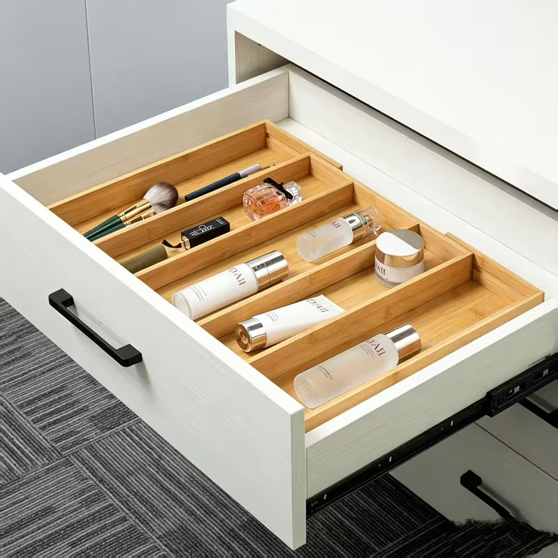 Bamboo Drawer Organizer for Kitchen Utensils