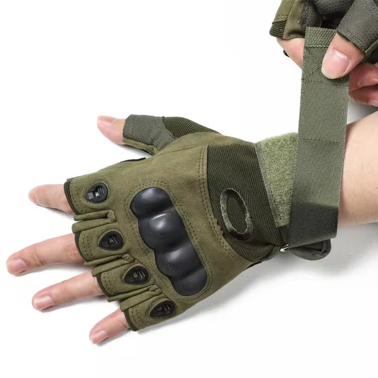 VELMORA™ Premium Half-Finger Tactical Gloves - Olive Green
